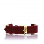 Strap (17mm) Leather Plain Dark Red B Gold