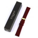 Strap (17mm) Leather Plain Dark Red B Gold - Gambar 3