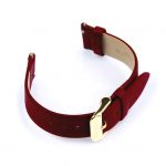 Strap (17mm) Leather Plain Dark Red B Gold - Gambar 2